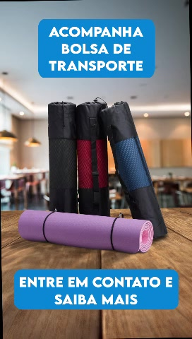 Tapete Yoga TPE Ecológico Antiderrapante Dupla Face Com Bolsa
