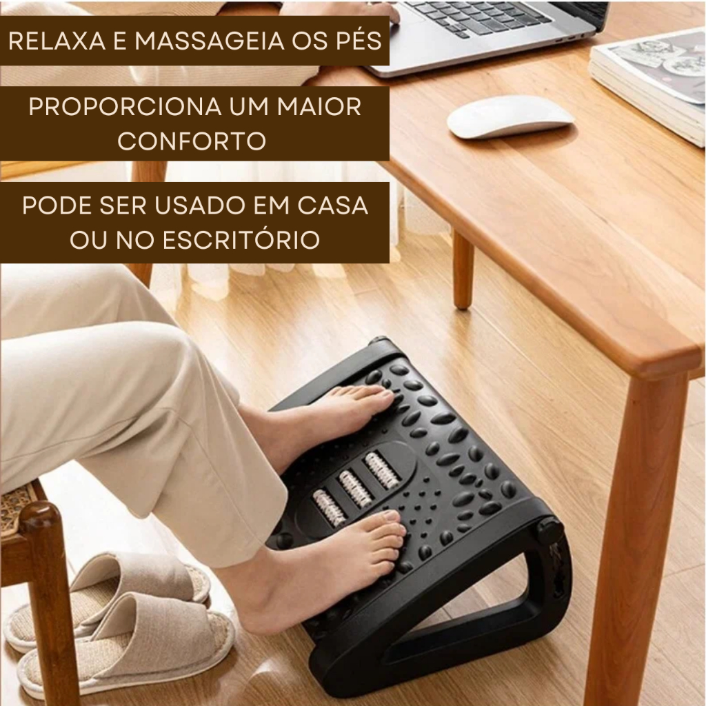 Apoio De Pé Descanso Ergonômico Com Massageador Escritório