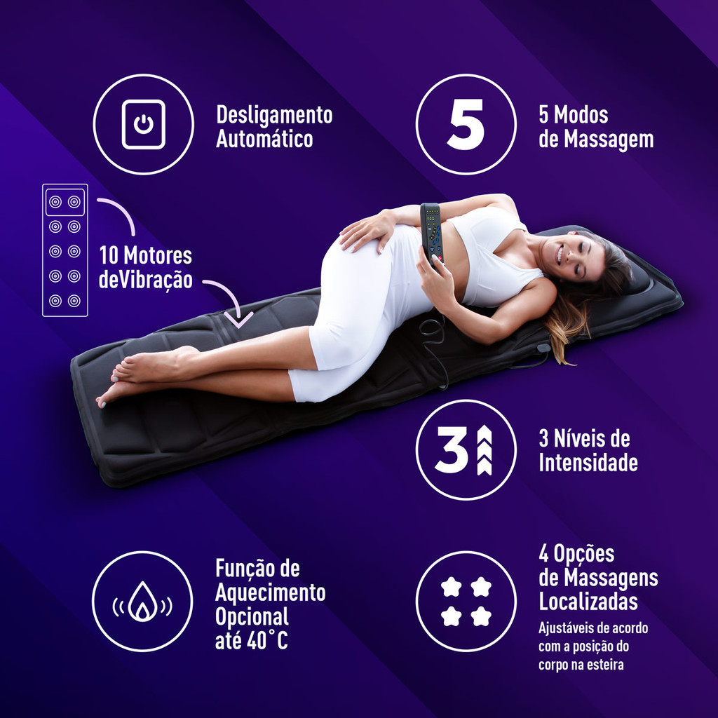 Esteira Massageadora Com Aquecimento 10 Motores Relaxmedic