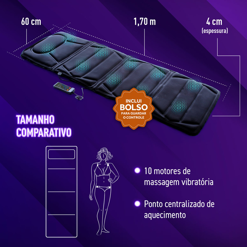 Esteira Massageadora Com Aquecimento 10 Motores Relaxmedic